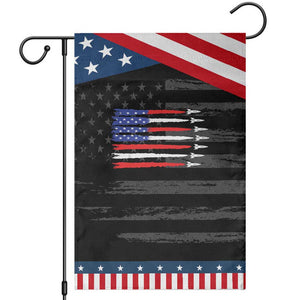 USA Flag Rocket Garden Flag Patriotic Space Red White Blue 4th of July TS10 Distressed Black Blue Print Your Wear
