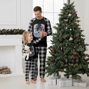 She Loves Jesus And America Too Plaid Pajama Set Christian 4th of July Messy Bun Flag TS10 White Plaid Print Your Wear