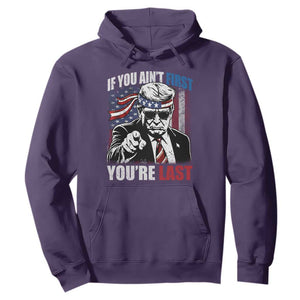 Trump 4th Of July Hoodie If You Ain't First You're Last Flag TS10 Purple Print Your Wear