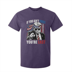 Trump 4th Of July T Shirt For Kid If You Ain't First You're Last Flag TS10 Purple Print Your Wear