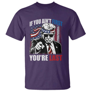 Trump 4th Of July T Shirt If You Ain't First You're Last Flag TS10 Purple Print Your Wear