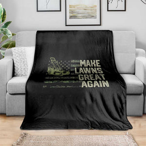 Funny Lawn Mower Dad Gardener Throw Blanket Make Lawns Great Again Fathers Day American Flag TS10 Print Your Wear