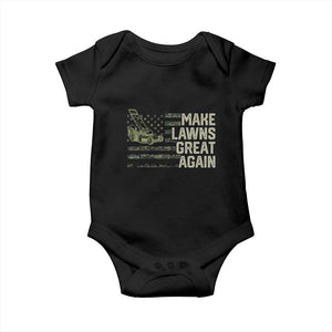 Funny Lawn Mower Dad Gardener Baby Onesie Make Lawns Great Again Fathers Day American Flag TS10 Black Print Your Wear