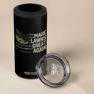 Funny Lawn Mower Dad Gardener 4 in 1 Can Cooler Tumbler Make Lawns Great Again Fathers Day American Flag TS10 Print Your Wear