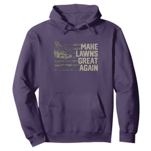 Funny Lawn Mower Dad Gardener Hoodie Make Lawns Great Again Fathers Day American Flag TS10 Purple Print Your Wear
