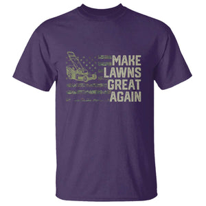 Funny Lawn Mower Dad Gardener T Shirt Make Lawns Great Again Fathers Day American Flag TS10 Purple Print Your Wear