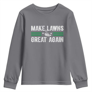 Funny Lawn Mower Dad Gardener Youth Sweatshirt Make Lawns Great Again Fathers Day TS10 Charcoal Print Your Wear
