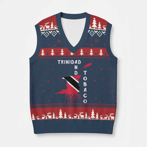 Trinidad and Tobago Flag V-Neck Knit Sweater Vest Trini Trinidadian Proud TS10 Navy Red Print Your Wear