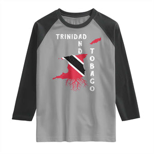 Trinidad and Tobago Flag Raglan Shirt Trini Trinidadian Proud TS10 Sport Gray Black Print Your Wear