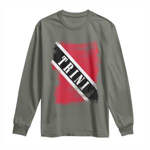 Trinidad and Tobago Flag Long Sleeve Shirt Caribbean Souvenir TS10 Military Green Print Your Wear