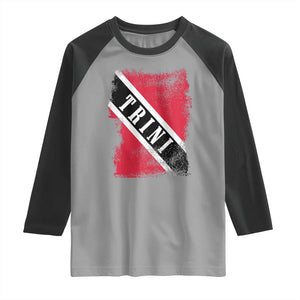 Trinidad and Tobago Flag Raglan Shirt Caribbean Souvenir TS10 Sport Gray Black Print Your Wear