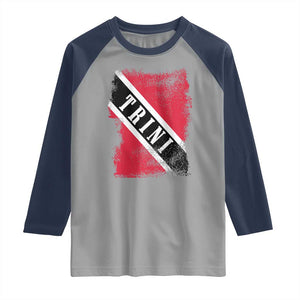 Trinidad and Tobago Flag Raglan Shirt Caribbean Souvenir TS10 Sport Gray Navy Print Your Wear