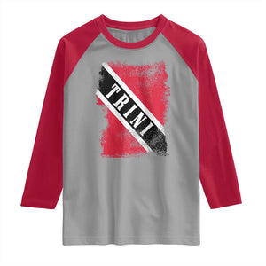 Trinidad and Tobago Flag Raglan Shirt Caribbean Souvenir TS10 Sport Gray Red Print Your Wear
