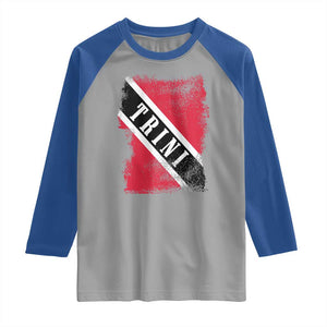 Trinidad and Tobago Flag Raglan Shirt Caribbean Souvenir TS10 Sport Gray Royal Print Your Wear