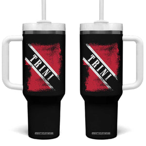 Trinidad and Tobago Flag Tumbler With Handle Caribbean Souvenir TS10 One Size: 40 oz Black Print Your Wear