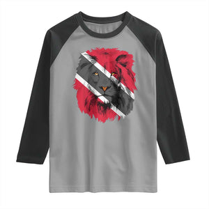 Trinidad and Tobago Flag Lion Raglan Shirt Caribbean Souvenir TS10 Sport Gray Black Print Your Wear