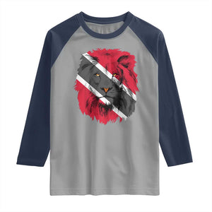 Trinidad and Tobago Flag Lion Raglan Shirt Caribbean Souvenir TS10 Sport Gray Navy Print Your Wear