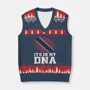Trinidad and Tobago In My DNA V-Neck Knit Sweater Vest Trini Trinidadian Proud TS10 Navy Red Print Your Wear