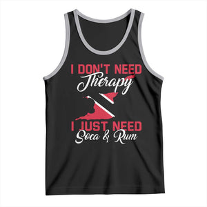 Funny Trini Tank Top Just Need Soca & Rum Trinidad and Tobago Flag TS10 Black Athletic Heather Print Your Wear