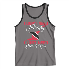 Funny Trini Tank Top Just Need Soca & Rum Trinidad and Tobago Flag TS10 Deep Heather Black Print Your Wear