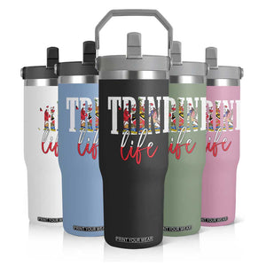 Trini Life Flip Straw Tumbler Trinidad and Tobago Flag Caribbean Souvenir TS10 Print Your Wear