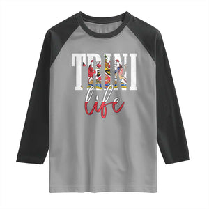 Trini Life Raglan Shirt Trinidad and Tobago Flag Caribbean Souvenir TS10 Sport Gray Black Print Your Wear