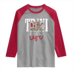 Trini Life Raglan Shirt Trinidad and Tobago Flag Caribbean Souvenir TS10 Sport Gray Red Print Your Wear