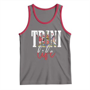 Trini Life Tank Top Trinidad and Tobago Flag Caribbean Souvenir TS10 Deep Heather Red Print Your Wear