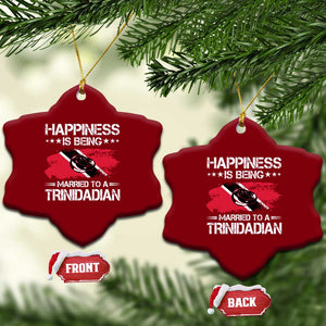 Happiness Is Being Married to a Trinidadian Ceramic Ornament Trinidad & Tobago Flag Couples Gift TS10 Print Your Wear