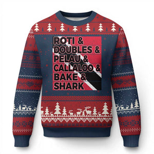 Trini Pride Ugly Christmas Sweater Trinidad and Tobago National Food TS10 Navy Red Print Your Wear