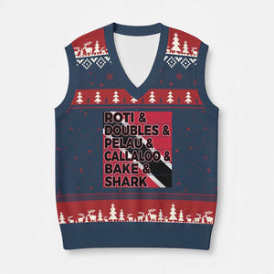 Trini Pride V-Neck Knit Sweater Vest Trinidad and Tobago National Food TS10 Navy Red Print Your Wear