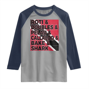 Trini Pride Raglan Shirt Trinidad and Tobago National Food TS10 Sport Gray Navy Print Your Wear