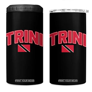 Trinidad and Tobago Flag 4 in 1 Can Cooler Tumbler Trini Pride Vintage TS10 One Size: 16 oz Black Print Your Wear