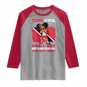 Trini Gyul Raglan Shirt Funny Trinidadian Girl Afro Island Girls Caribbean TS10 Sport Gray Red Print Your Wear