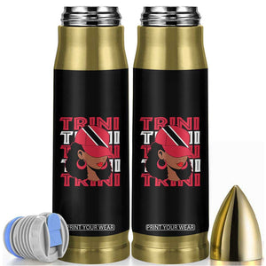 Proud Trini Afro Black Woman Bullet Tumbler Trinidad and Tobago Flag Pride TS10 Black Print Your Wear