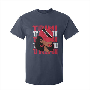 Proud Trini Afro Black Woman T Shirt For Kid Trinidad and Tobago Flag Pride TS10 Navy Print Your Wear