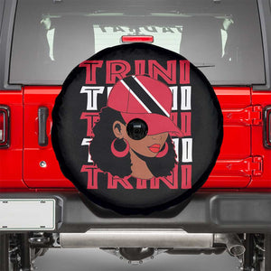 Proud Trini Afro Black Woman Spare Tire Cover Trinidad and Tobago Flag Pride TS10 Black Print Your Wear