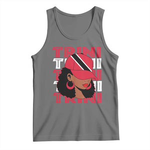 Proud Trini Afro Black Woman Tank Top Trinidad and Tobago Flag Pride TS10 Black Heather Print Your Wear