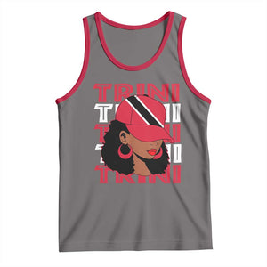 Proud Trini Afro Black Woman Tank Top Trinidad and Tobago Flag Pride TS10 Deep Heather Red Print Your Wear