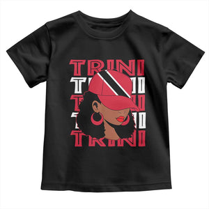 Proud Trini Afro Black Woman Toddler T Shirt Trinidad and Tobago Flag Pride TS10 Black Print Your Wear