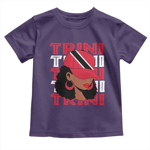 Proud Trini Afro Black Woman Toddler T Shirt Trinidad and Tobago Flag Pride TS10 Purple Print Your Wear