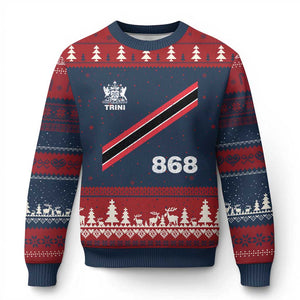 Trinidad and Tobago Flag Ugly Christmas Sweater 868 Trini Soccer Fan TS10 Navy Red Print Your Wear