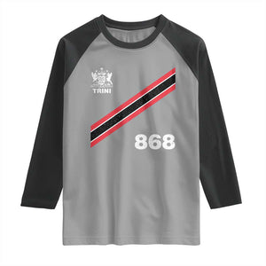 Trinidad and Tobago Flag Raglan Shirt 868 Trini Soccer Fan TS10 Sport Gray Black Print Your Wear