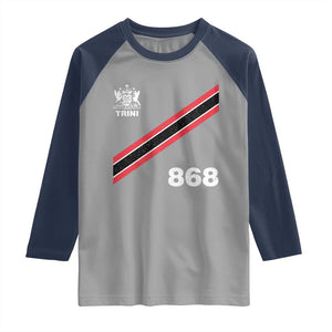 Trinidad and Tobago Flag Raglan Shirt 868 Trini Soccer Fan TS10 Sport Gray Navy Print Your Wear