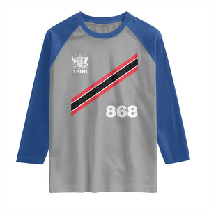 Trinidad and Tobago Flag Raglan Shirt 868 Trini Soccer Fan TS10 Sport Gray Royal Print Your Wear
