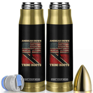 American Grown Trini Roots Bullet Tumbler Trinidad and Tobago USA Flag Trinidadian Proud Us TS10 Black Print Your Wear
