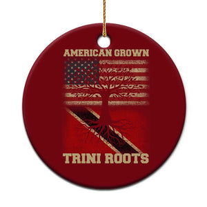 American Grown Trini Roots Ceramic Ornament Trinidad and Tobago USA Flag Trinidadian Proud Us TS10 1pc Red Print Your Wear