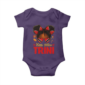 Little Miss Trinidad And Tobago Baby Onesie Afro Black Messy Bun Girl Trini Flag Bow TS10 Purple Print Your Wear