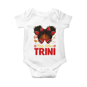 Little Miss Trinidad And Tobago Baby Onesie Afro Black Messy Bun Girl Trini Flag Bow TS10 White Print Your Wear