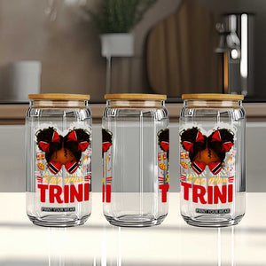 Little Miss Trinidad And Tobago Glass Can Afro Black Messy Bun Girl Trini Flag Bow TS10 Print Your Wear